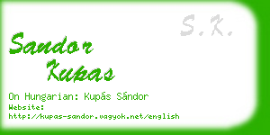 sandor kupas business card